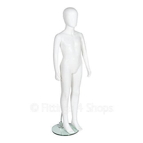 Locomoto Fiber Glass Glossy White Kid Mannequins for Display store Uses