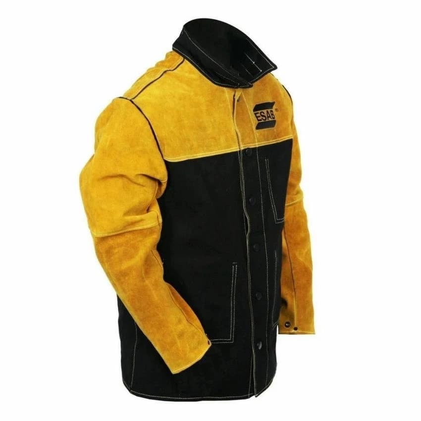 Full Sleeves Plain ESAB FR Leather Jacket, For Welding, Size: Large