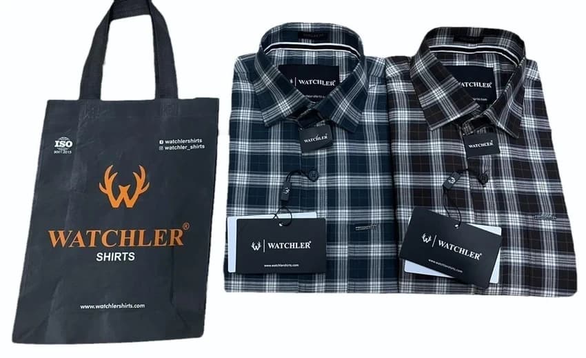 Watchler Large Cotton Medium Checks Full Sleeves Men Shirt, Formal