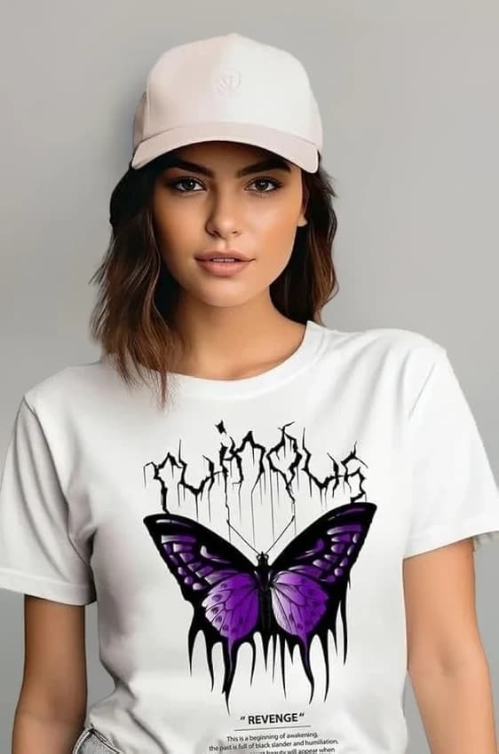 Ladies Printed Cotton T-Shirt (Sublimation Printing)