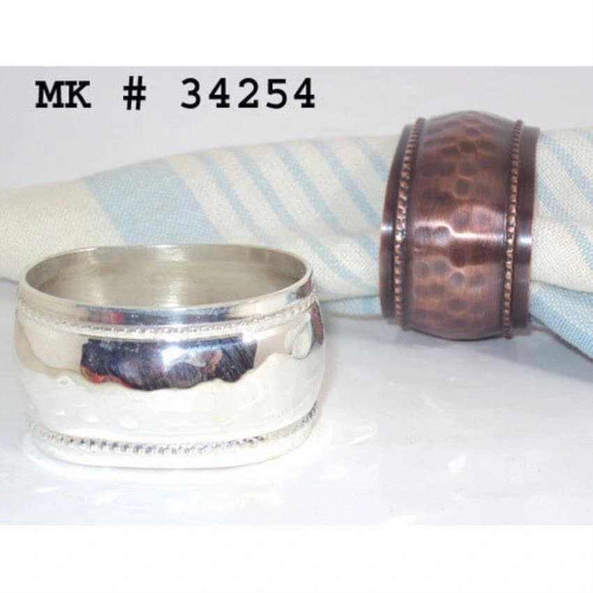 MKI Silver Hammered Napkin Holder