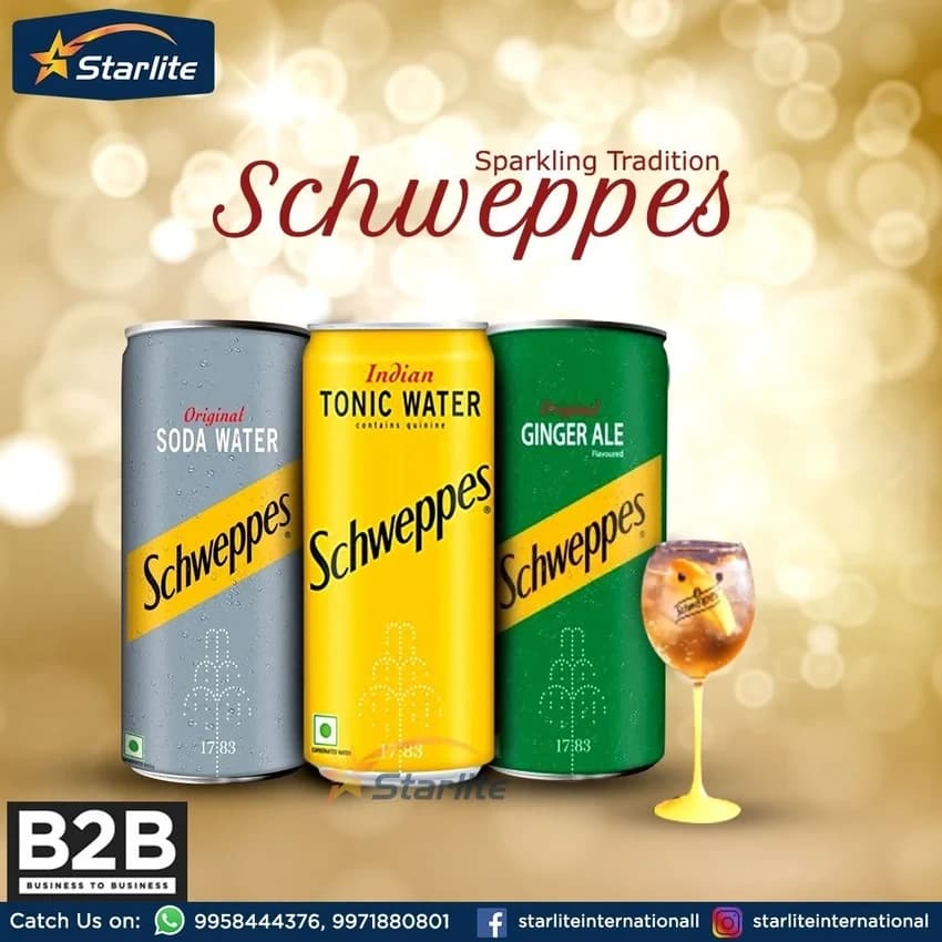 300ml Schweppes Tonic Water Ale Ginger, Packaging Type: Can