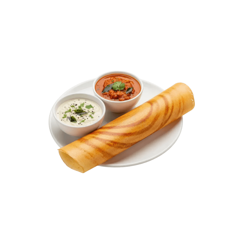 Dosa Plate with Samber Bowls