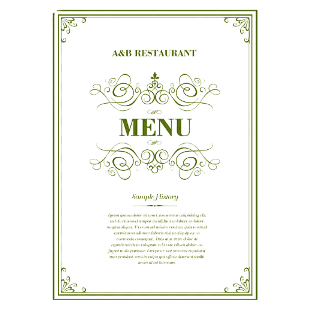 Menu Card Designing Services